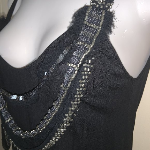 REBECCA TAYLOR Black Sequins & Beads Embellished Cocktail Dress Size 0 - Picture 6 of 9